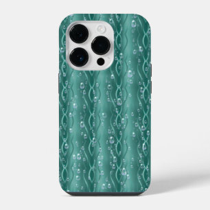 Coque Pour iPhone 14 Plus Gouttes de pluie sur du métal vert