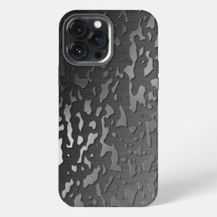 Etui iPhone 13 Pro Max Gouttes d'eau sur un boîtier en métal brossé foncé