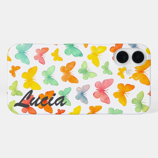 Coque iPhone Grace dans une ligne : Papillon Silhouette (Verso Horizontal)