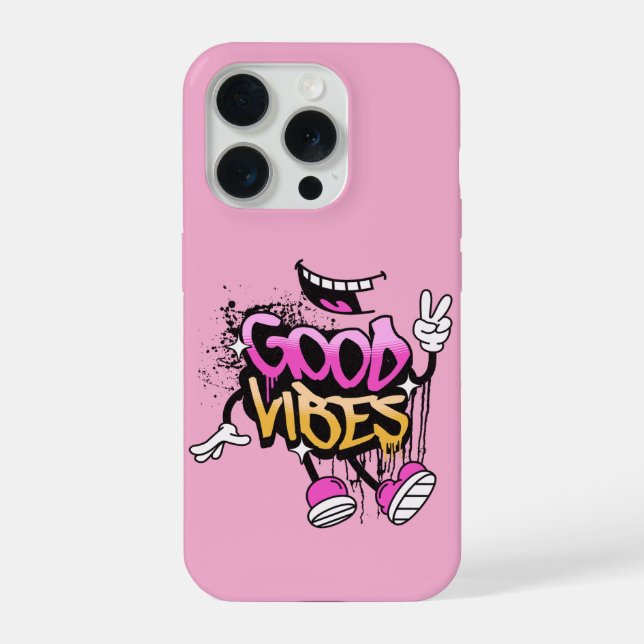 Coque iPhone Graffiti de bonnes vibrations (Verso)