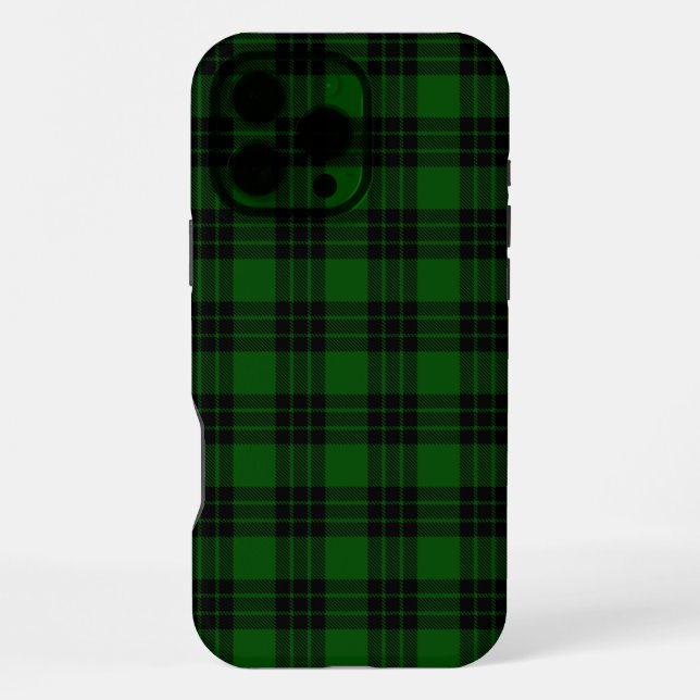 Coque iPhone Graham tartan green black plaid (Verso)
