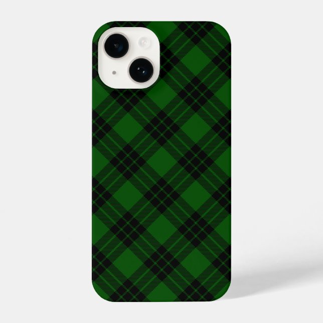 Coque iPhone Graham tartan vert noir plaid (Verso)