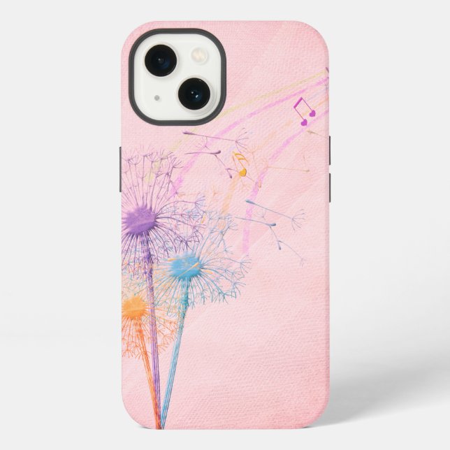 Coque iPhone Graines de pissenlit et notes de musique (Verso)
