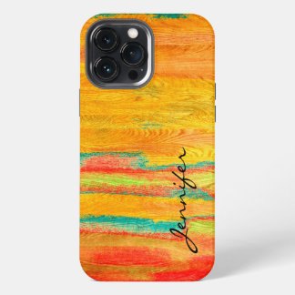 Etui iPhone 13 Pro Max Grains en bois moderne coloré Look #8