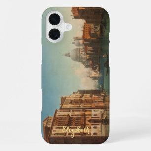 Coque iPhone 16 Plus Grand Canal Venise Italie Art Vintage Monogramme
