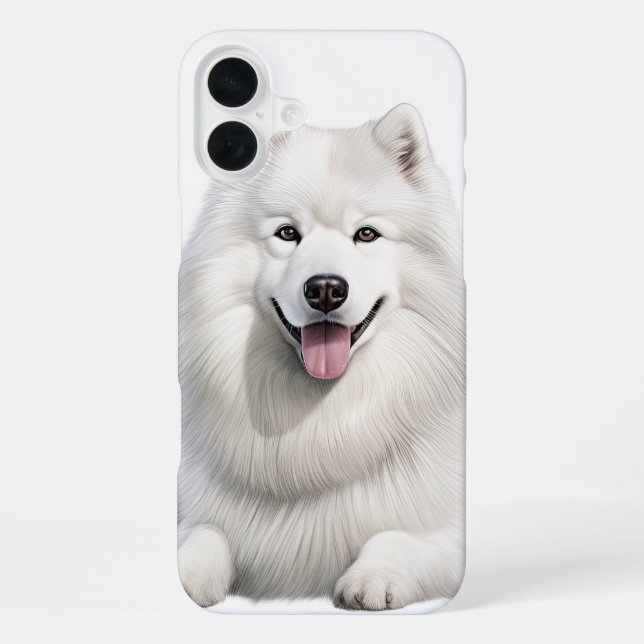 COQUE iPhone GRAND CHIEN SAMOYEN BLANC FLUFÉ (Verso)