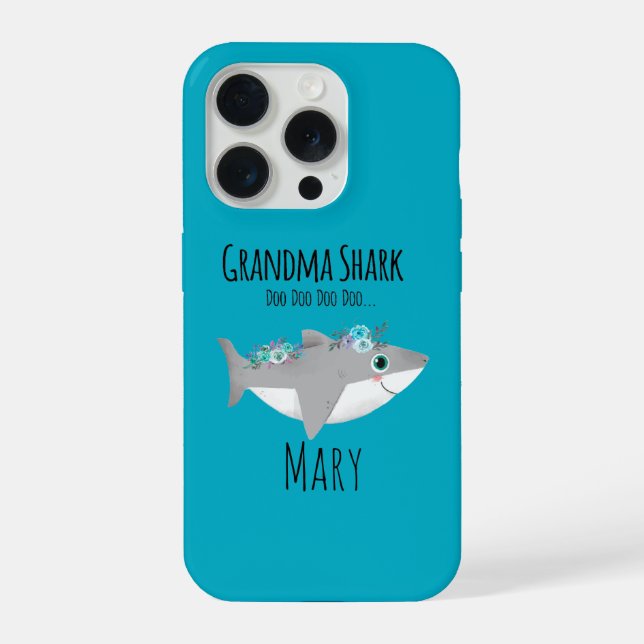 Coque iPhone Grand-mère Requin personnalisée Doo Doo Doo (Verso)