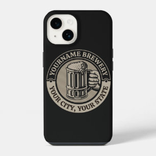 Coque Pour iPhone 14 Grand Mug de brassage de bière personnalisé NOM Br