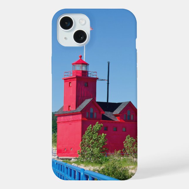 Coque iPhone Grand phare rouge (Verso)