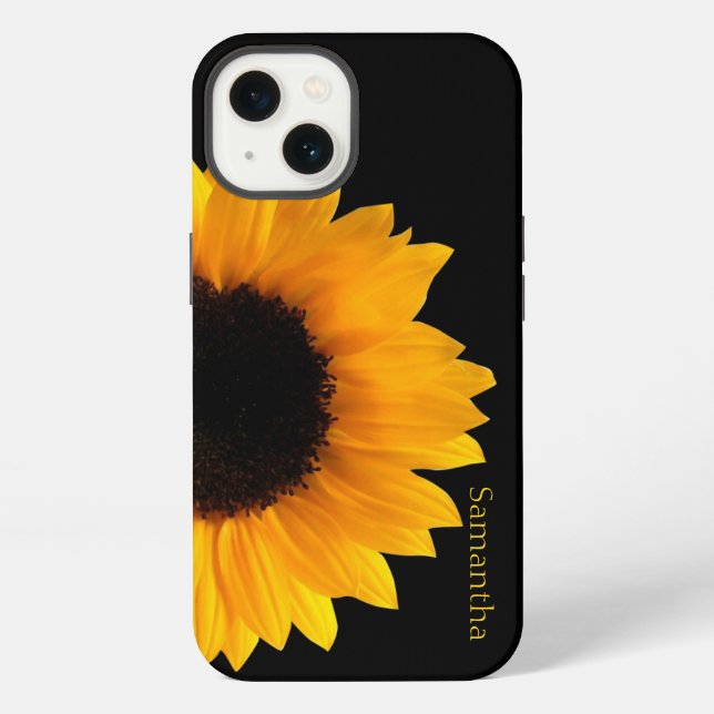 Coque iPhone Grand Tournesol Jaune (Verso)