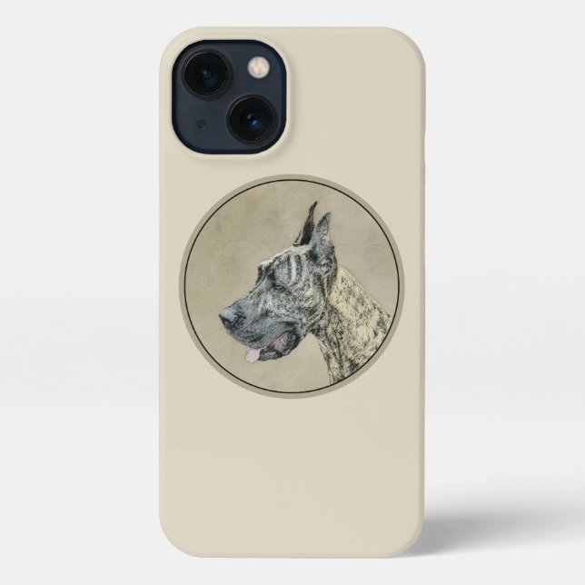 Coque iPhone Grande Danse (Brindle) Peinture - Art Chien origin (Verso)