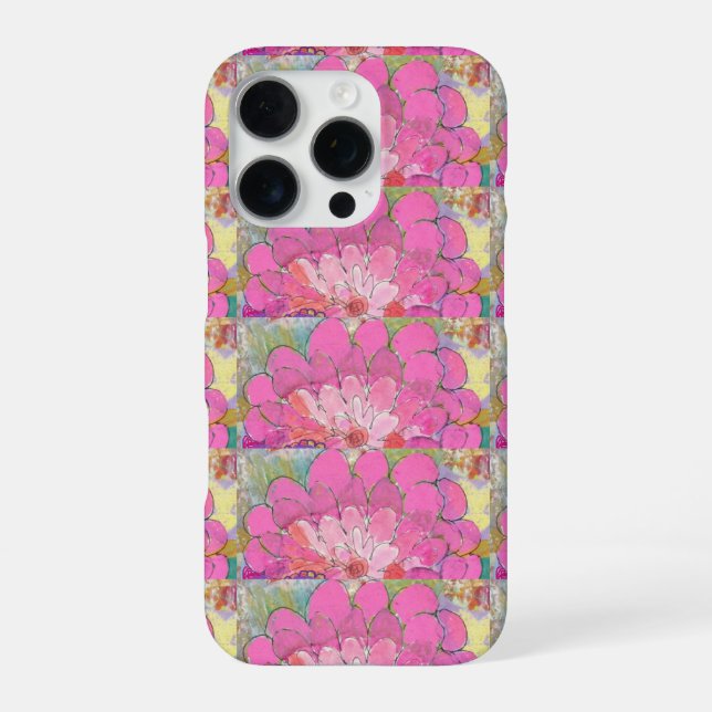 Coque iPhone Grande Fleur Rose  (Verso)