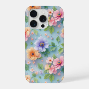 Coque iPhone 15 Pro Grandes Fleurs en Papier Colorées