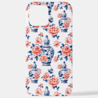 Coque iPhone 12 Pro Max Grandmillenial Chinoiserie Pot à Gingembre Pivoine