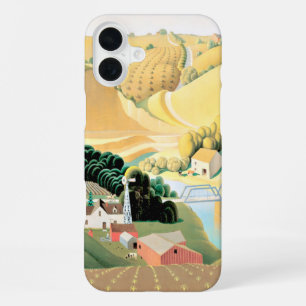 Coque iPhone 16 Plus Grant Wood - Stone City, Iowa, célèbre peinture,