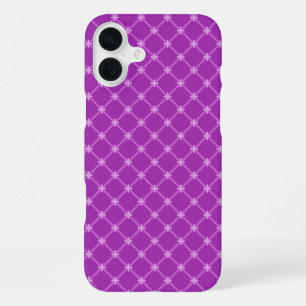 Coque iPhone 16 Plus Grape tendance, Motif de croix de cendres violette