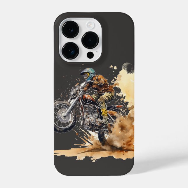 Coque iPhone Graphique d'action Motocross Racing (Verso)