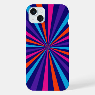 Coque iPhone 15 Plus Graphique de roue tournante éclatée colorée