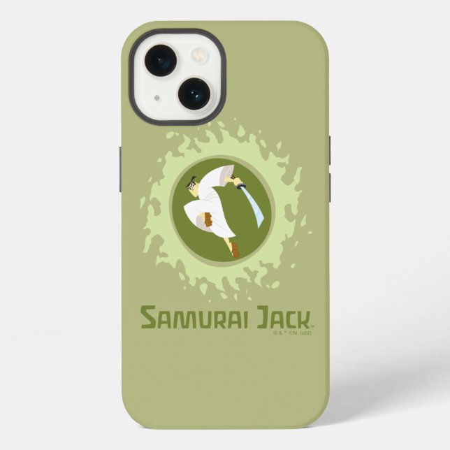 Coque iPhone Graphique de Samurai Jack en train de sauter (Verso)
