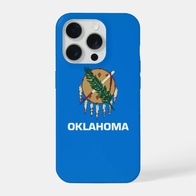Coque iPhone Graphique Drapeau de l'état de l'Oklahoma dynamiqu (Verso)