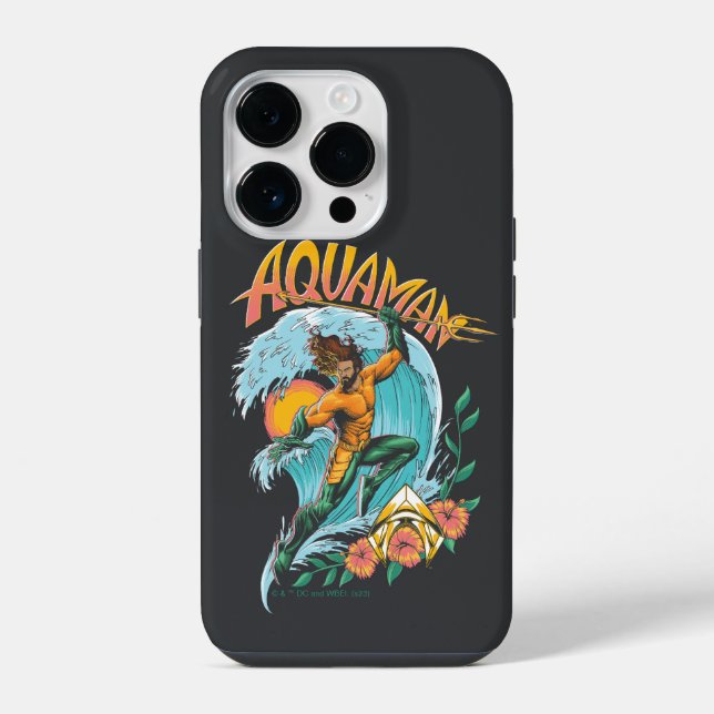Coque iPhone Graphique du Surf de levage Aquaman et Trident (Verso)