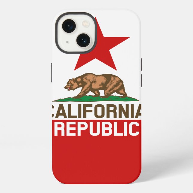 Coque iPhone Graphique dynamique du drapeau de l'État de Califo (Verso)
