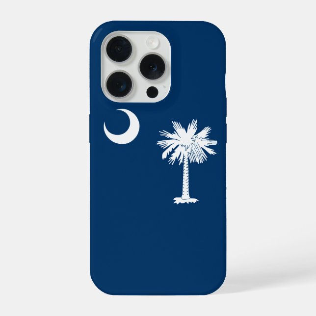 Coque iPhone Graphique dynamique du drapeau de l'État de Caroli (Verso)