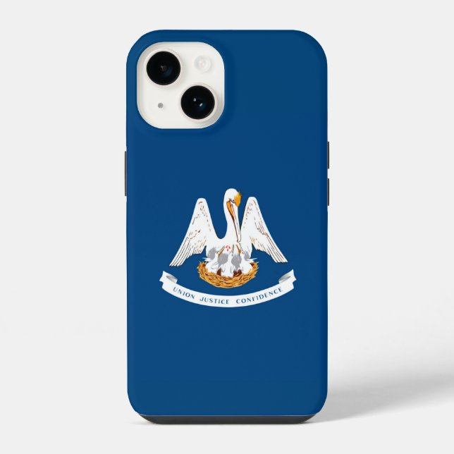 Coque iPhone Graphique dynamique du drapeau de l'État de Louisi (Verso)