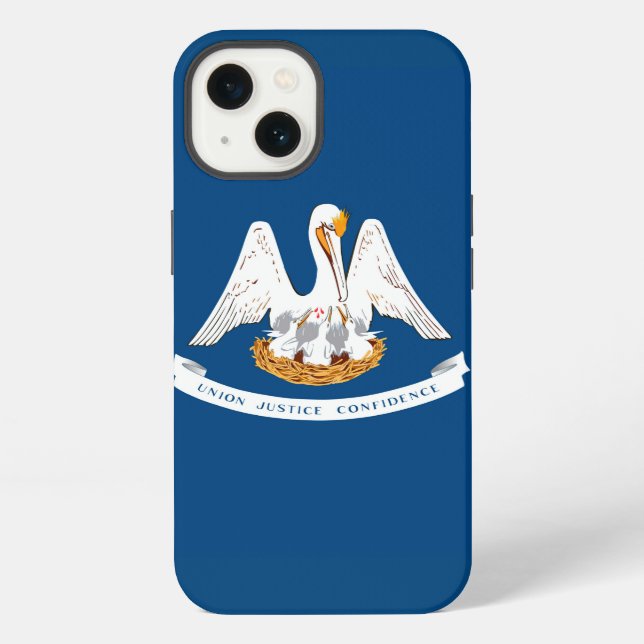 Coque iPhone Graphique dynamique du drapeau de l'État de Louisi (Verso)