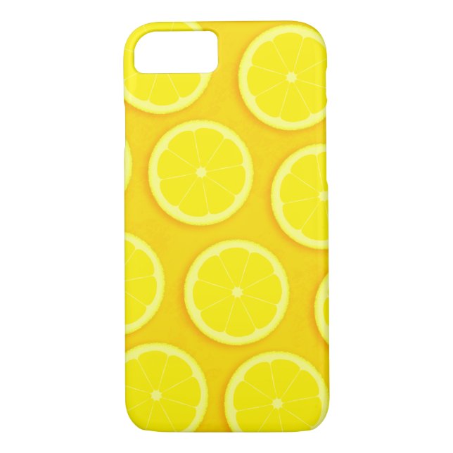 Coque iphone graphique jaune tranche citron (Dos)