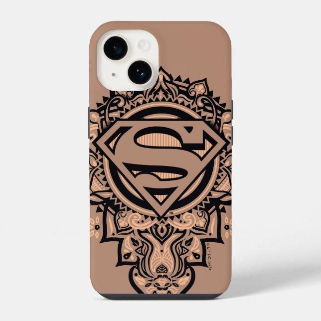 Coque iPhone Graphique Mandala Supergirl (Verso)