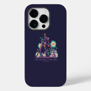 Coque Pour iPhone 14 Plus Graphiques des Reliques de la Mort Florales