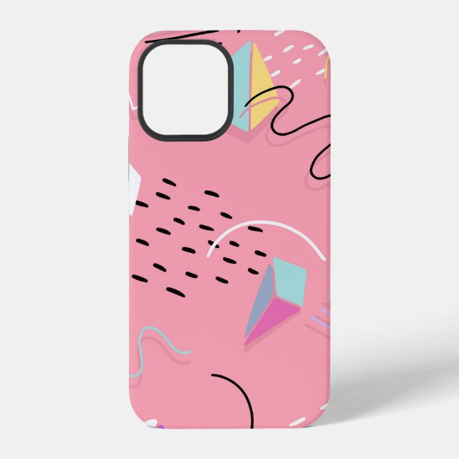 Coque iPhone Graphiques Rétro Fun Pink des Années 90 (Verso)