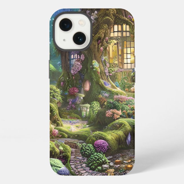 Coque iPhone Graphisme de la forêt de contes de fées (Verso)