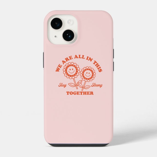 Coque iPhone Graphisme Fleur Rétro Joyeuse (Verso)