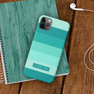 Coque iPhone 16 Pro Max Gras Aqua Turquoise Bleu Vert Art Rayures Personna