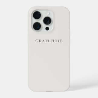 Coque iPhone 15 Pro Gratitude – Minimal Typography (Slim Fit or Tough)