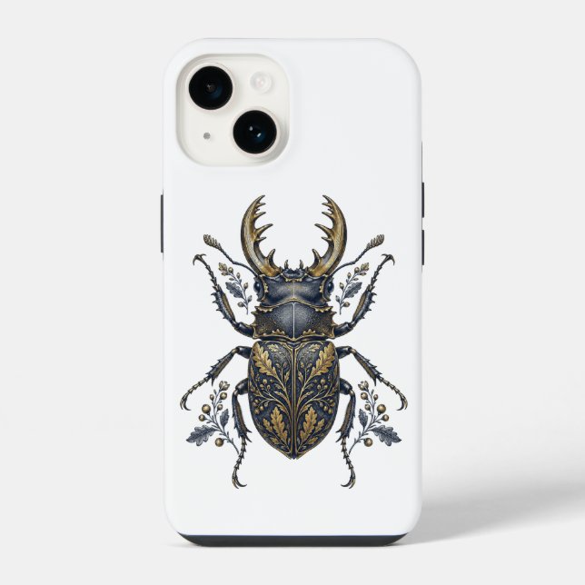 Coque iPhone Gravure de lucane antique (Verso)