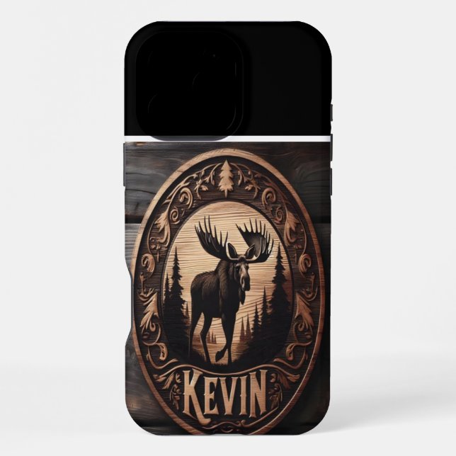 Coque iPhone Gravure d'orignal de Kevin (Verso)