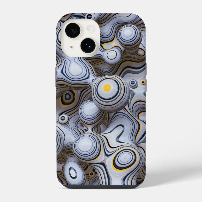 Coque iPhone Gray Bubble Abstract | iPhone 14 Case-Mate (Verso)
