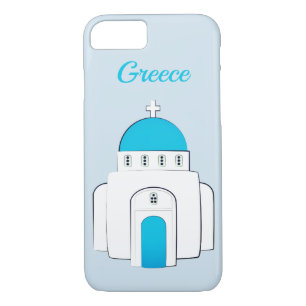 Coque iphone grec bleu d'église orthodoxe de
