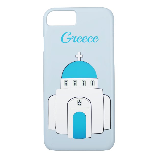 Coque iphone grec bleu d'église orthodoxe de (Dos)