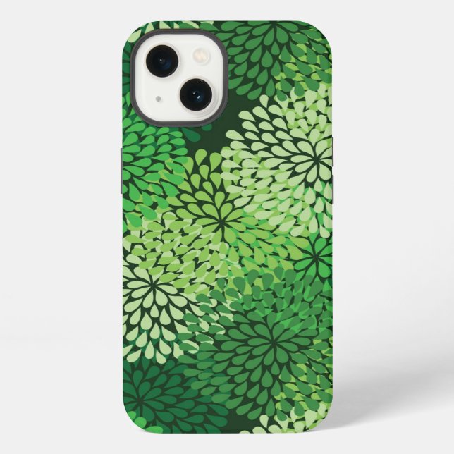 Coque iPhone Green floral (Verso)
