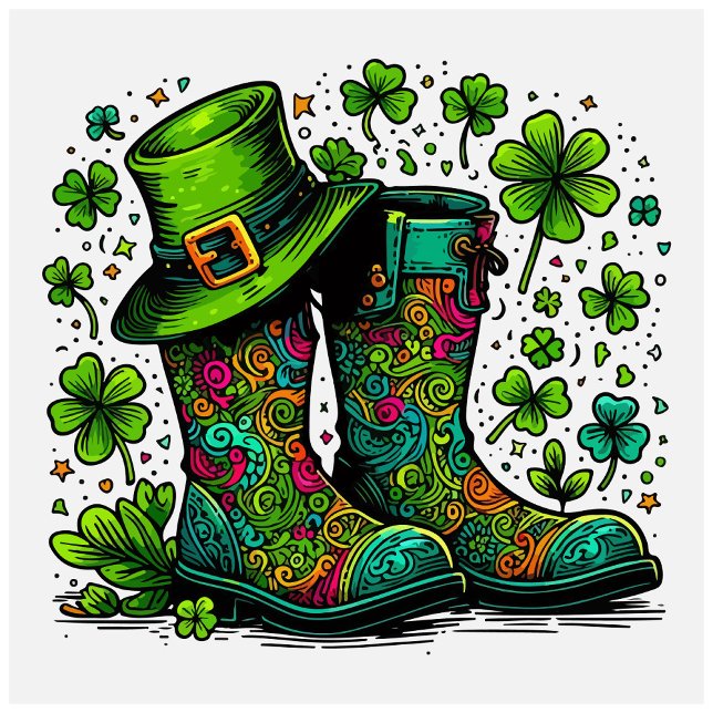 Coque iPhone Green Holiday Boots Phone Case (Design for St. Patrick's Day Holiday!)