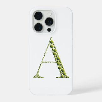 Coque iPhone 15 Pro Green Letter A – Minimal Monogram Phone Case Desig