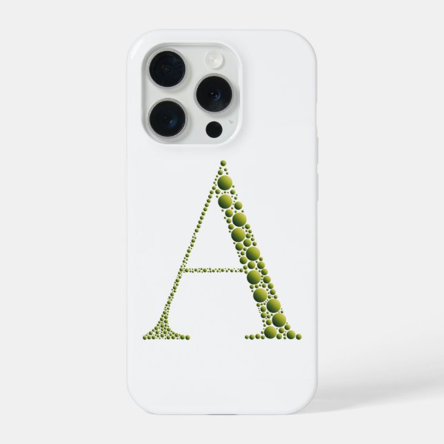 Coque iPhone Green Letter A – Minimal Monogram Phone Case Desig (Verso)