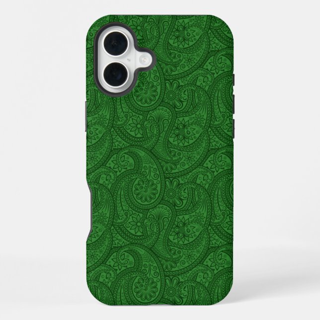 Coque iPhone Green Paisley (Verso)