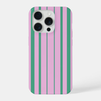 Coque iPhone 15 Pro Green Stripes and Soft Pink iPhone 15 Pro Case