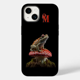 Coque Pour iPhone 14 Grenouille assise sur une maisonnette de champigno