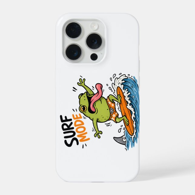 Coque iPhone Grenouille en mode surf drôle | Grenouille idiote  (Verso)